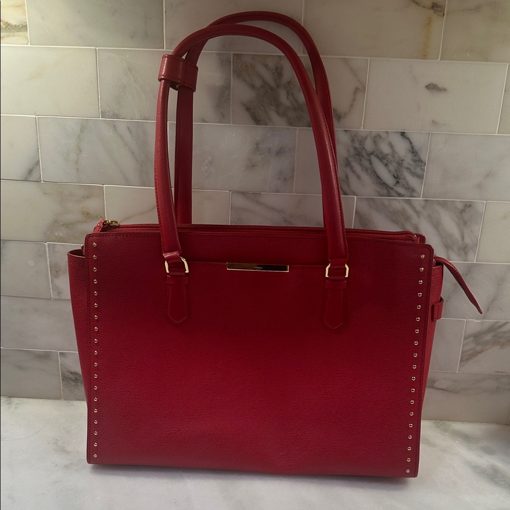 Tumi gold studded business tote RARE! With strap!